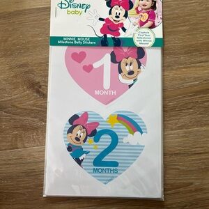 Disney Baby Girls Minnie Mouse Monthly Milestone Photo Prop Belly Stickers